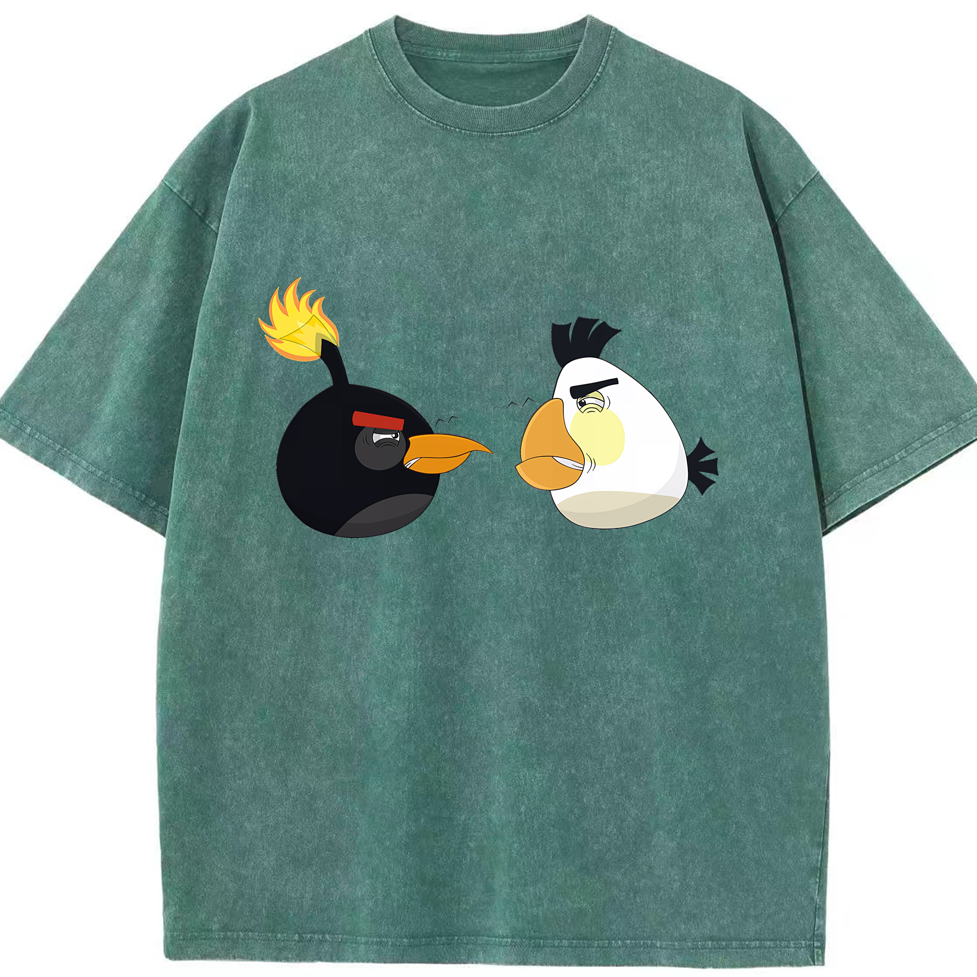 （画像用） Angry Birds アングリーバード 綿100% ヴィンテージ風 半袖Tシャツ（フロントプリント）